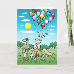 Ballonger i luften Födelsedagsgratulationskort Kort