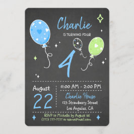 Ballonger| Inbjudan till födelsedagskartong