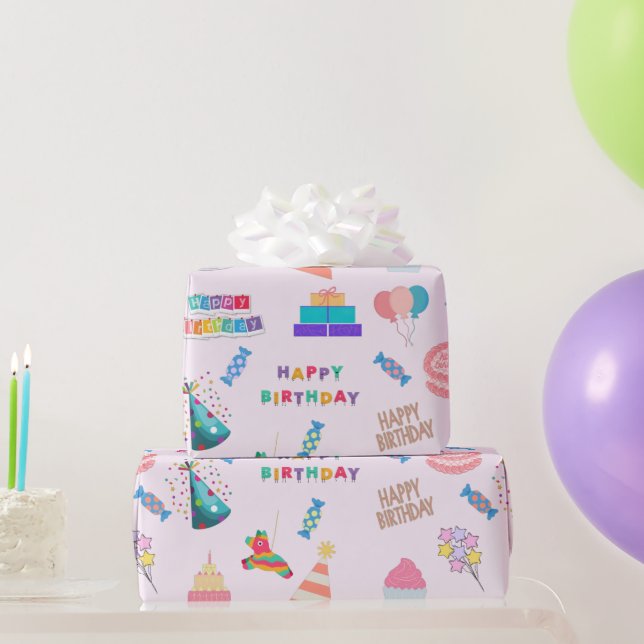 Ballonger, kakor, grattis på födelsedagen, godis presentpapper (Festgåvor)