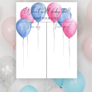 Ballonger Könsbestämning Pojke eller Flicka diagra Poster