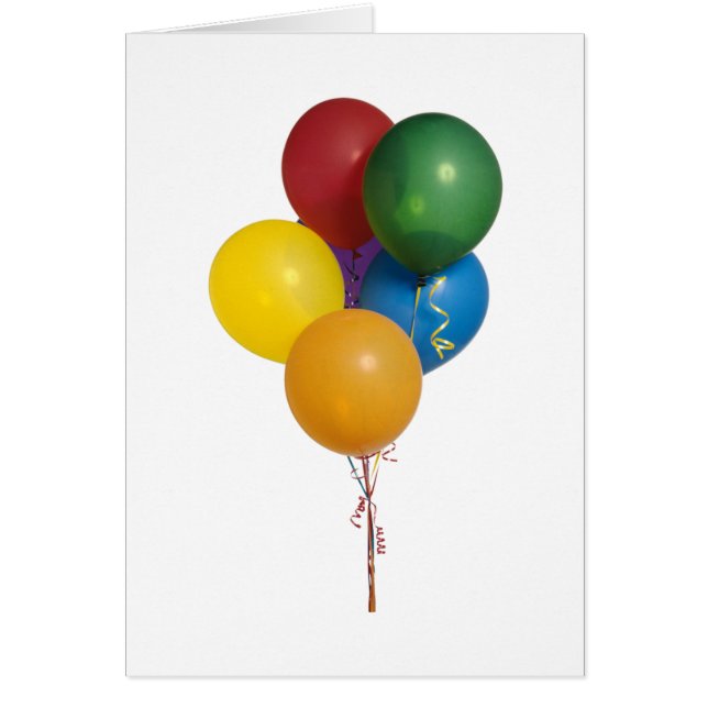 Ballonger med flera färgade Party Hälsningskort (Framsidan)