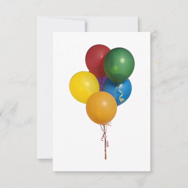 Ballonger med flera färgade Party Inbjudningar (Framsida)