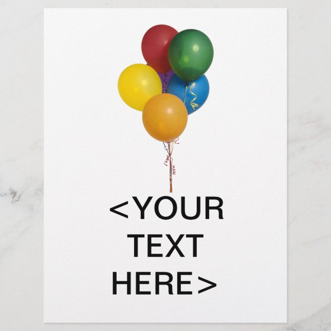 Ballonger med flera färgade Party Reklamblad (Framsidan)