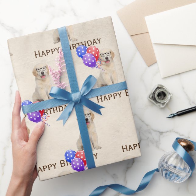 Ballonger med gyllene bakverk presentpapper (Gifting)