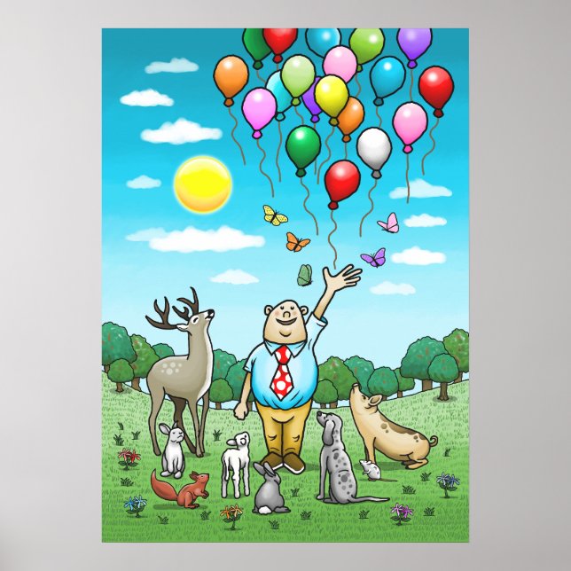 Ballonger och födelsedagar, det perfekta paret! Af Poster (Framsidan)