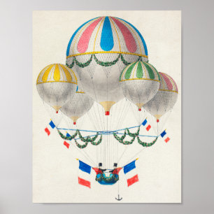 Ballonger och Fransk-flagga Poster