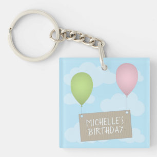 Ballonger och märkrefödelsedag Keychain