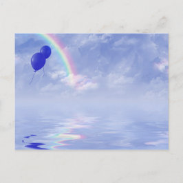 Ballonger och regnbåge vykort