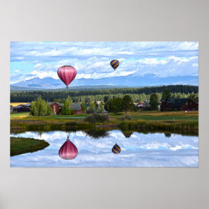 Ballonger över Pagosa Springs Golfbana, Colorado Poster