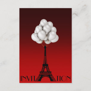 Ballonger Paris Eiffeltornet Glam Chic Röd Inbjudningar