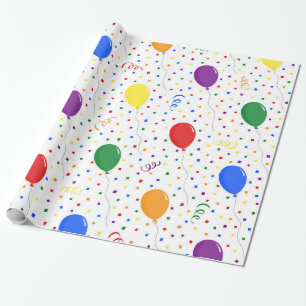 Ballonger rainbow konetti presentpapper