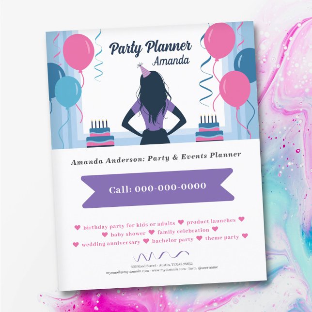 Ballonger & Snurror - Festfixare Flygblad (Balloons & Twists - Party Planner Flyer)