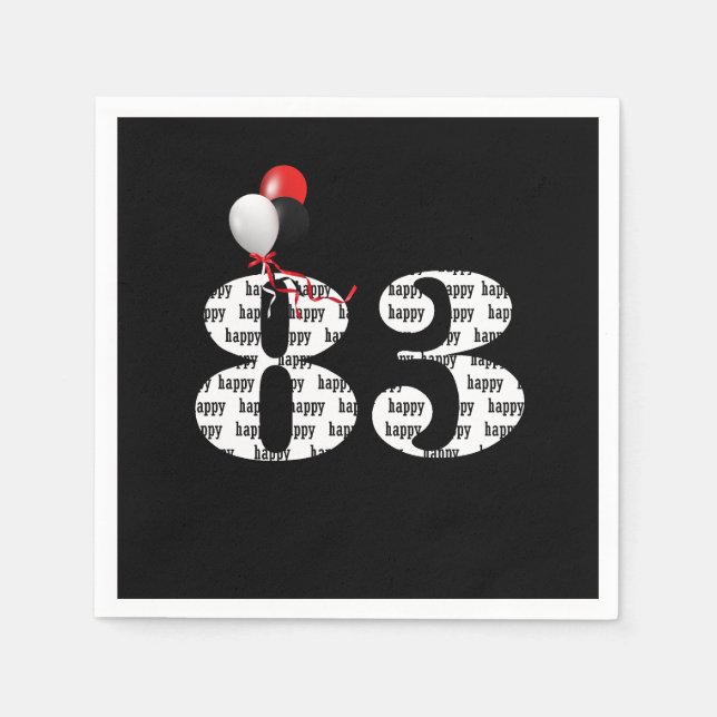Ballonger till 83-årsfesten pappersservett (Framsidan)