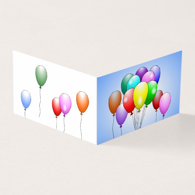 Ballonger Vikta Födelsedags Kort (Utsida)