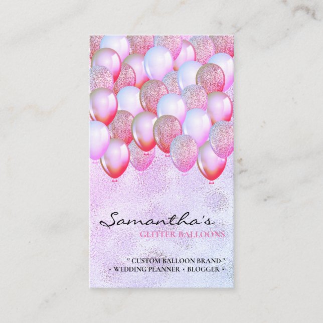 Ballongfestarrangör Glitter elegant Visitkort (Framsida)