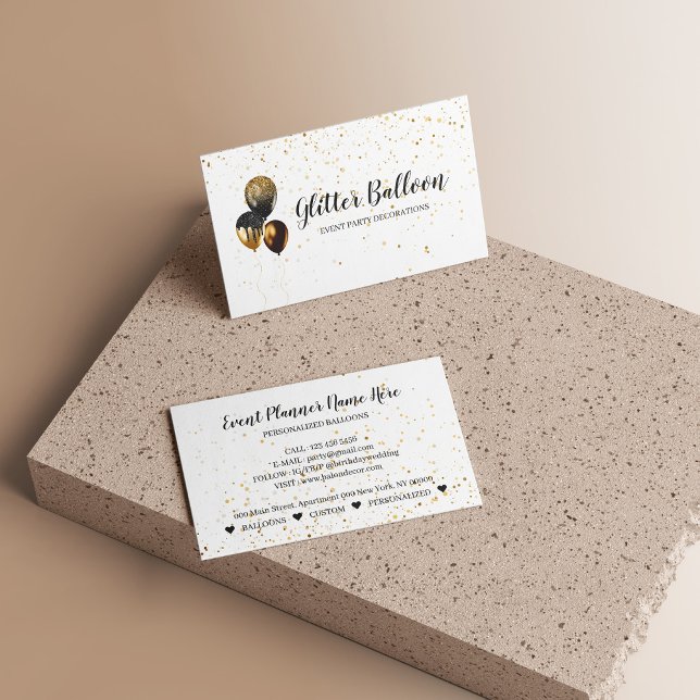 Ballongfestdekoration Evenemangsplanerare Visitkort (Balloon Party Decoration Event Planner Business Card)