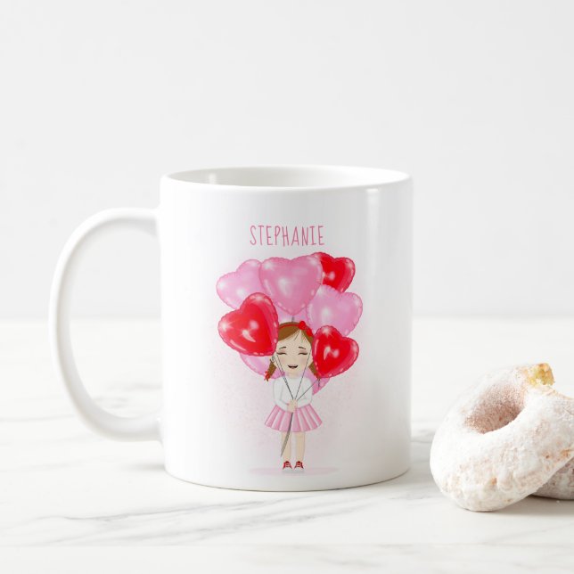 Ballongfödelsedag för lilla hjärtat kaffemugg (Med munk)