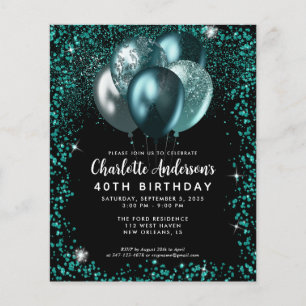 Ballongfödelsedag i Grönten Black Glitter