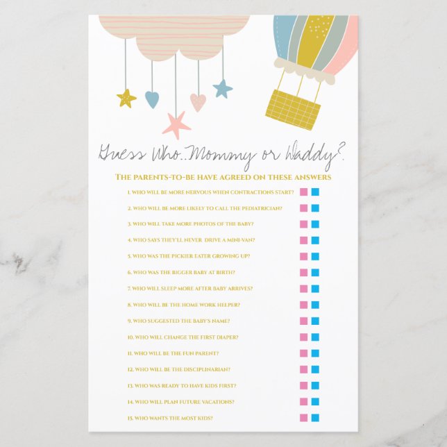 Ballonggissa vem, Mamma eller pappas babystöldspel (Framsida)