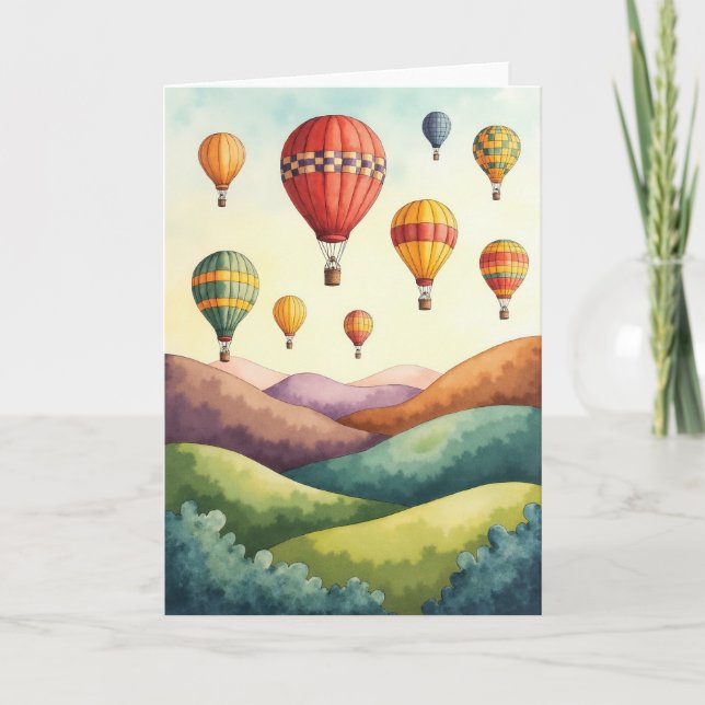 Ballonghimlens födelsedagskort kort (Framsida)