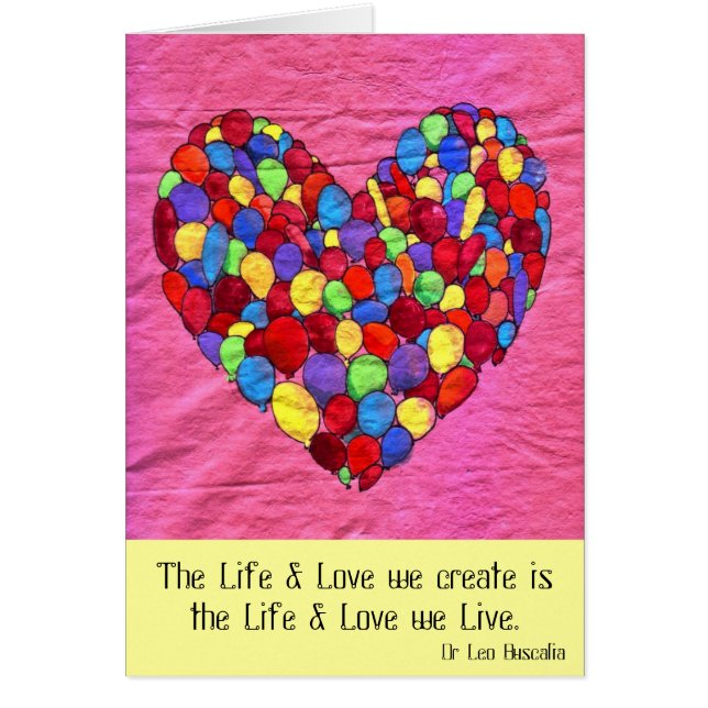 Ballonghjärta Hälsningskort (Framsidan)