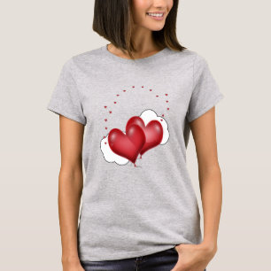 Ballonghjärtan Med Små Hjärtan T Shirt