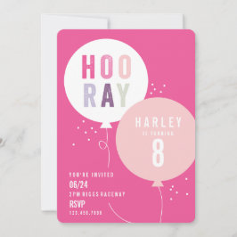 Ballongknippe barn födelsedagsinbjudan inbjudningar