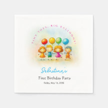 Ballongkompisar Bash Pojke 1-årsdag Färgglad