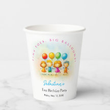 Ballongkompisar Bash Pojke 1-årsdag Pappersfest 