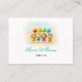 Ballongkompisar Bash Pojke 1-årsfest plats  Placeringskort