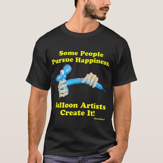 Ballongkonstnärer skapar den lyckahänder och t-shirt (Framsida)
