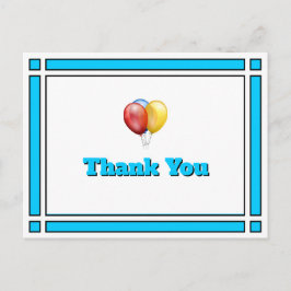 Ballongkort för Bright Blue Birthday Balloits Tack Vykort