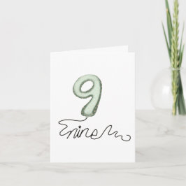 Ballongkort för nionde födelsedag kort