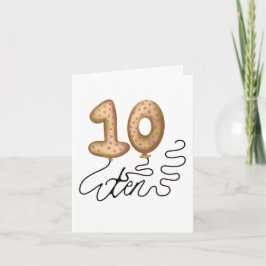 Ballongkort för tionde födelsedag kort