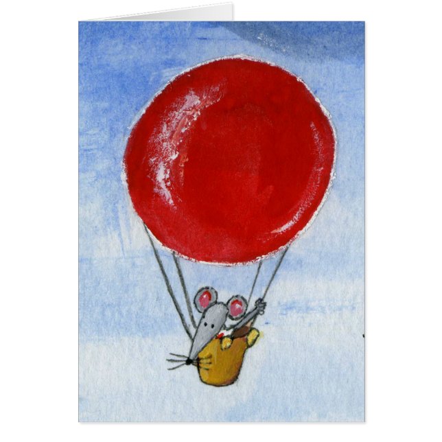 Ballongmus och Tak Hälsningskort (Framsidan)