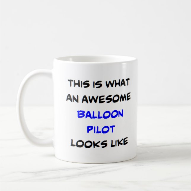 ballongpilot, fantastisk kaffemugg (Vänster)