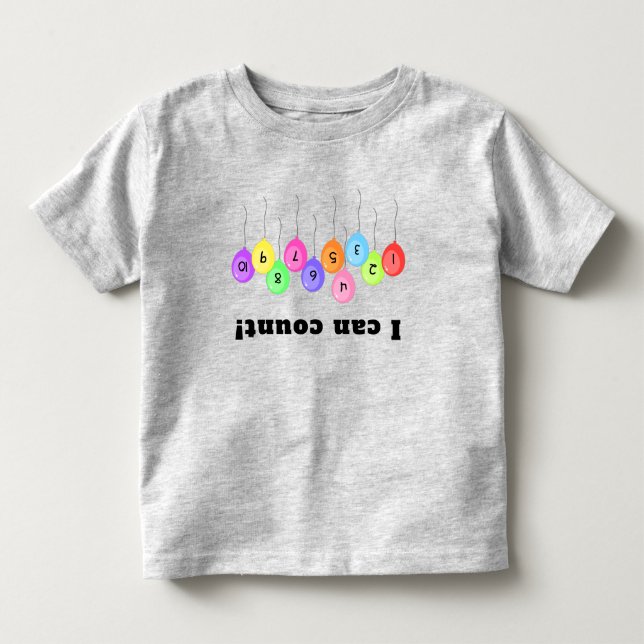 Ballongräkning uppifrån och ned t shirt (Framsida)