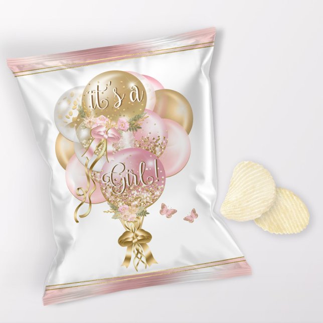 Ballongskuvrar med Chip-säckar Reklamblad (1 ounce snack bag wrapper flyer. )