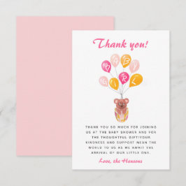 Ballongskuvret i Cute Nalle Tack Kort