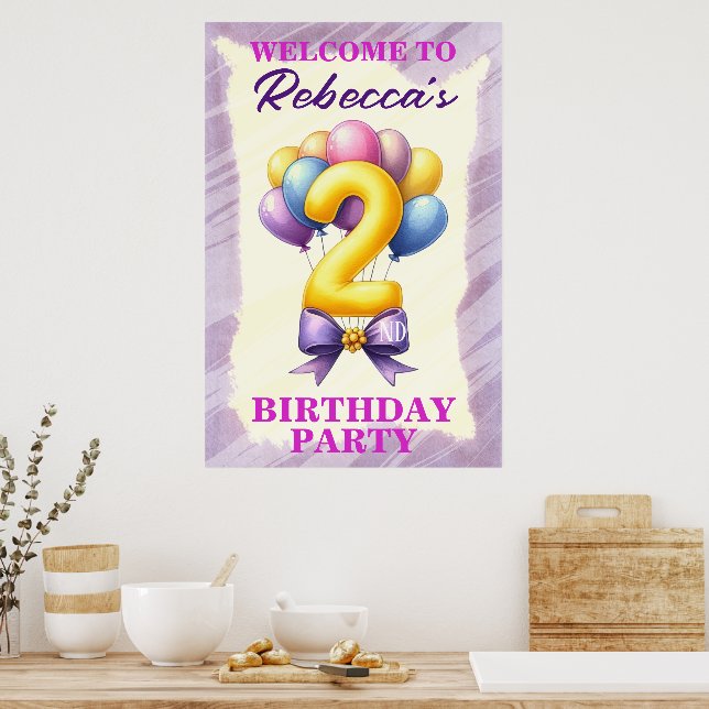 Ballongtema för 2-årsdag poster (Kök)