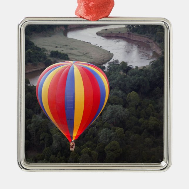 Balloningen Hett-Luft över floden Mara Julgransprydnad Metall (Framsidan)