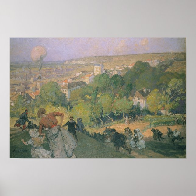 Ballonlandning i pre St-Gervais, c.1885 Poster (Framsidan)