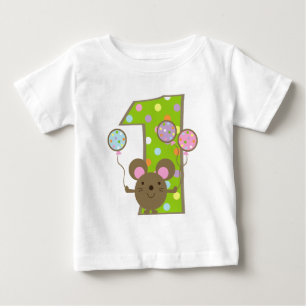Ballonmus Grönt 1:a födelsedagen T-Shirt