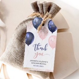 Ballons rosa, guld gender visar favärde -tagg presentetikett