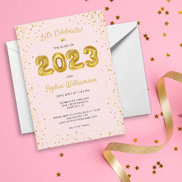 Ballonsklassen roligt Guld 2023 Studentfest Inbjudningar