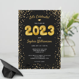 Ballonsklassen roligt Guld 2023 Studentfest Inbjudningar