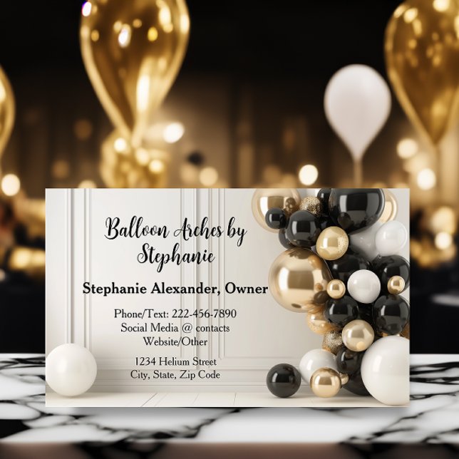 Ballonspartist Arch Designer Party Planner Visitkort (Balloon artist arch party planner business card)