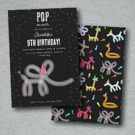 Balloon Animals Elephant Kids Birthday Party Theme Inbjudningar