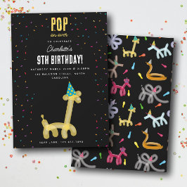 Balloon Animals Giraffe Kids Birthday Party Theme Inbjudningar