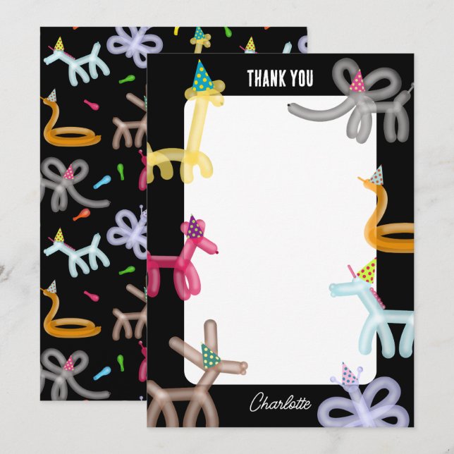 Balloon Animals Kids Party Theme (Fram/baksida)